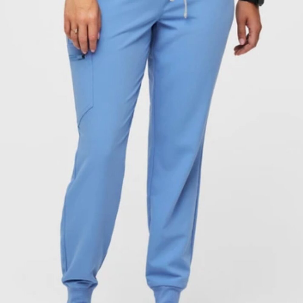 Figs High Waisted Zamora Jogger Scrub Pants Size Medium Ceil Blue
